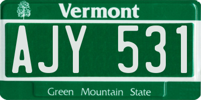VT license plate AJY531