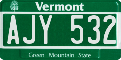 VT license plate AJY532