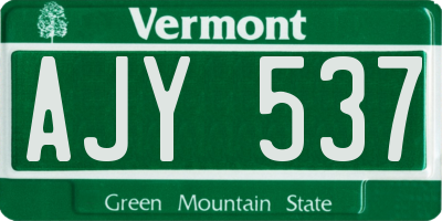VT license plate AJY537