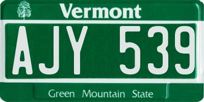 VT license plate AJY539