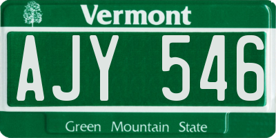 VT license plate AJY546