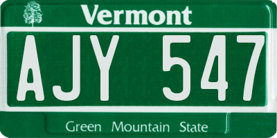 VT license plate AJY547