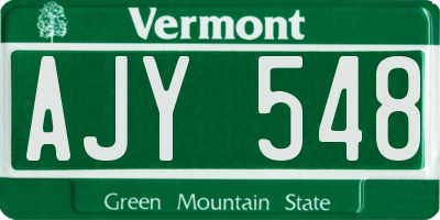 VT license plate AJY548