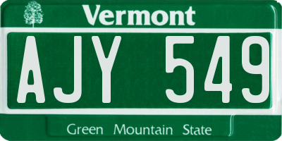 VT license plate AJY549