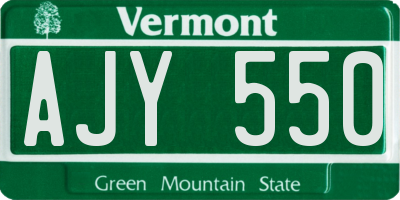 VT license plate AJY550