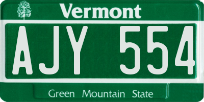 VT license plate AJY554