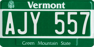 VT license plate AJY557