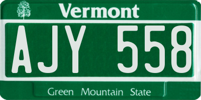 VT license plate AJY558