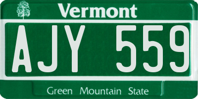 VT license plate AJY559