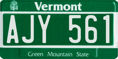 VT license plate AJY561