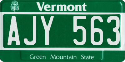 VT license plate AJY563