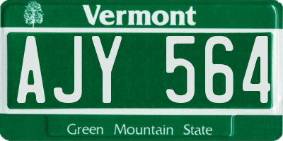 VT license plate AJY564