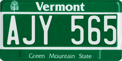 VT license plate AJY565