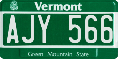 VT license plate AJY566