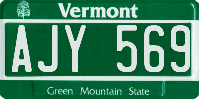 VT license plate AJY569