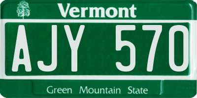 VT license plate AJY570