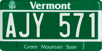 VT license plate AJY571
