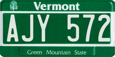 VT license plate AJY572