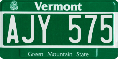 VT license plate AJY575
