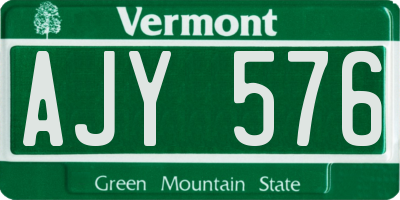 VT license plate AJY576