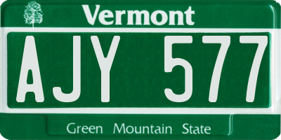 VT license plate AJY577