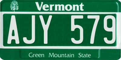 VT license plate AJY579