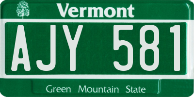 VT license plate AJY581