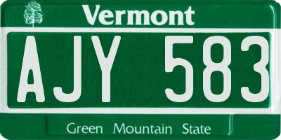 VT license plate AJY583