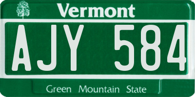 VT license plate AJY584