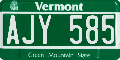 VT license plate AJY585