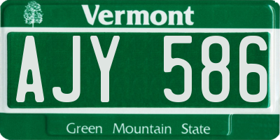 VT license plate AJY586