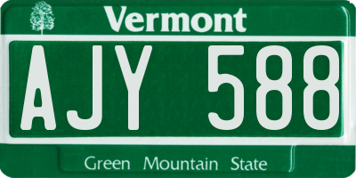 VT license plate AJY588