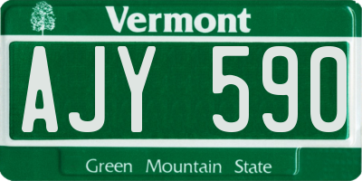 VT license plate AJY590