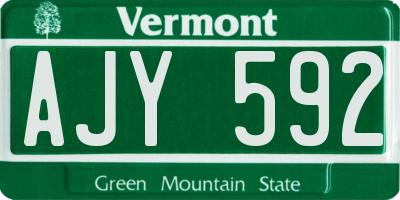 VT license plate AJY592