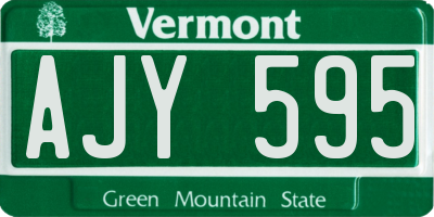 VT license plate AJY595