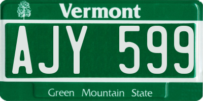 VT license plate AJY599