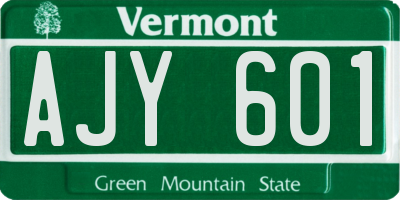 VT license plate AJY601