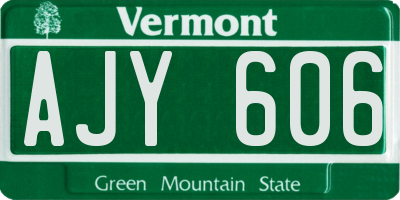 VT license plate AJY606