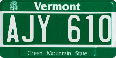 VT license plate AJY610