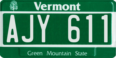 VT license plate AJY611