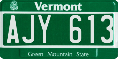 VT license plate AJY613