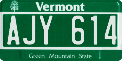 VT license plate AJY614