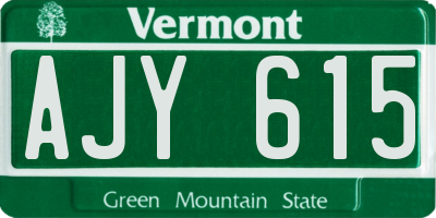 VT license plate AJY615