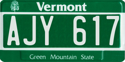 VT license plate AJY617