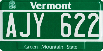 VT license plate AJY622