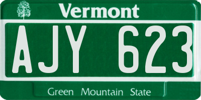 VT license plate AJY623