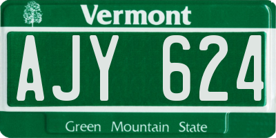 VT license plate AJY624