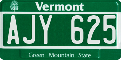 VT license plate AJY625