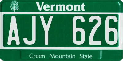 VT license plate AJY626