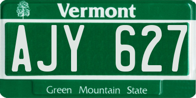 VT license plate AJY627